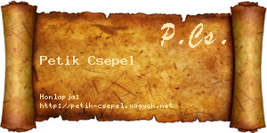 Petik Csepel névjegykártya